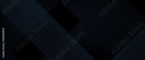 Vector blue abstract background with geometric shapes, minimal geometric design, futuristic concept, with lines effect decoration and line stripes curve abstract presentation background. 