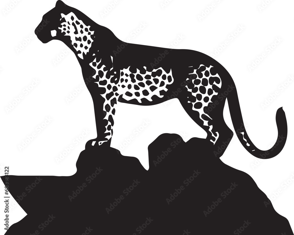 Fototapeta premium Silhouette of a leopard vector illustration
