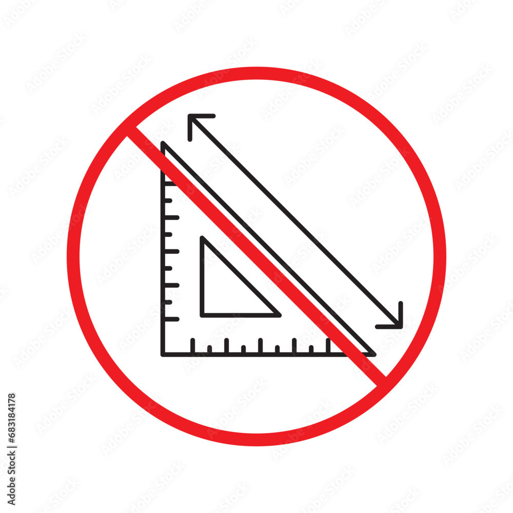 Forbidden ruler icon. Warning, caution, attention, restriction, label. Ruler icon. Ruler vector icon. Measure flat sign design pictogram symbol. No scale icon UX UI icon Forbidden ruler icon. Warning, caution, attention, restriction, label. Ruler icon. Ruler vector icon. Measure flat sign design pictogram symbol. No scale icon UX UI icon