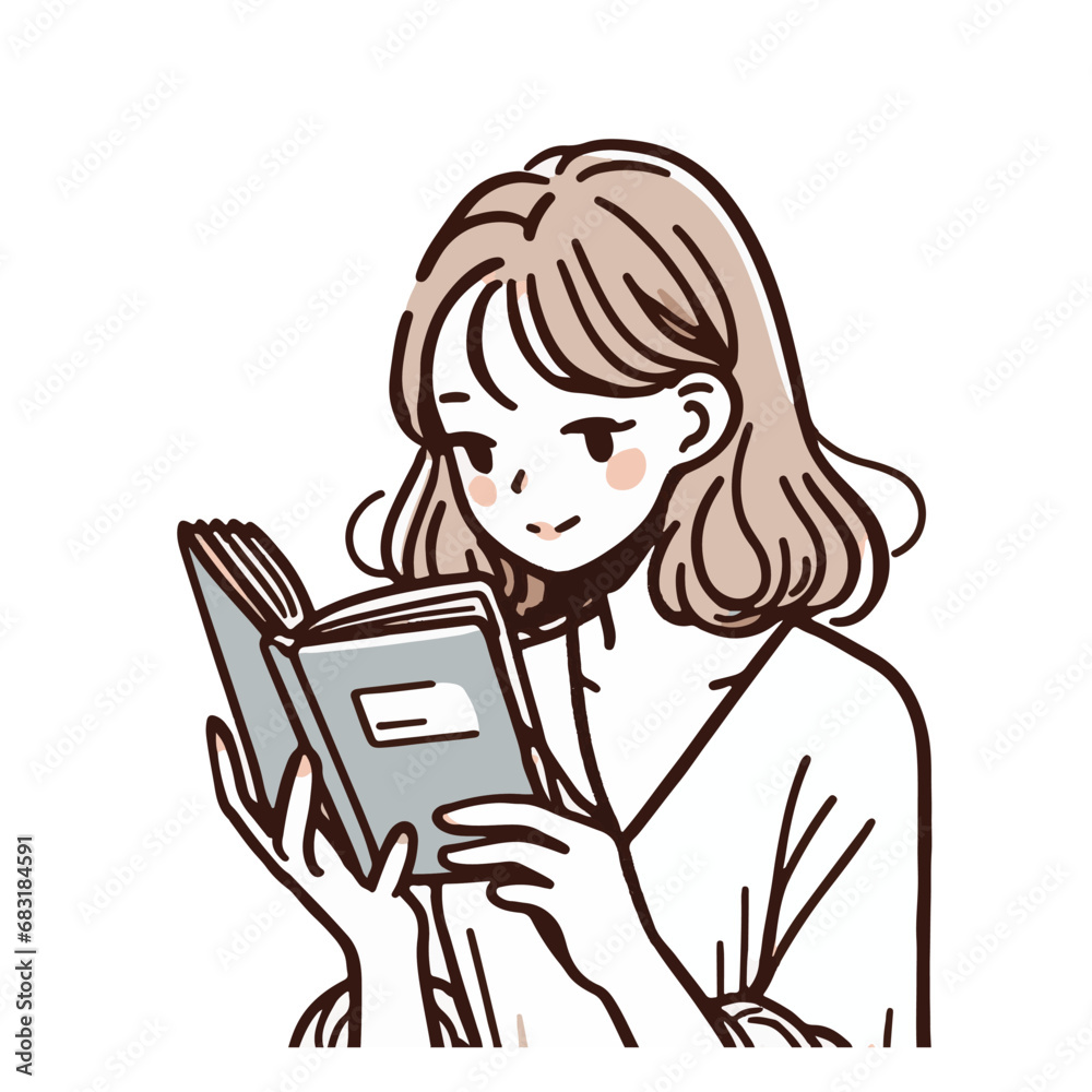 women reading books. women character on white background. Hand drawn style vector design illustrations. ai generator women reading books. women character on white background. Hand drawn style vector design illustrations. ai generator