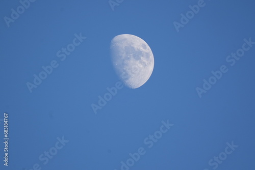 Moon clicked with telephoto lens