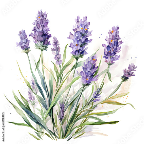 Lavender  Flowers  Watercolor illustrations