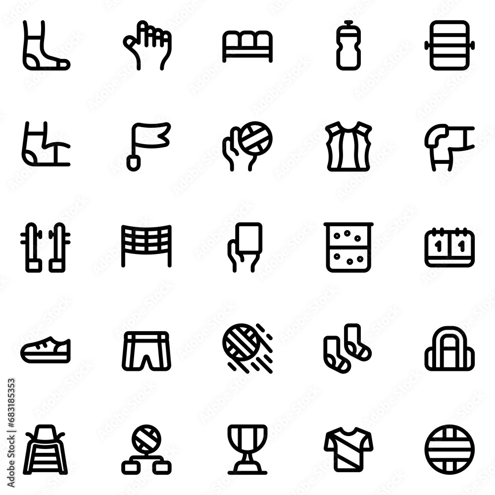 volleyball line icon sheet volleyball line icon sheet
