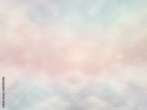 雲と光が重なるパステルカラーの空の背景素材