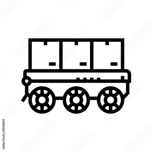 robot fleet autonomous delivery line icon vector. robot fleet autonomous delivery sign. isolated contour symbol black illustration