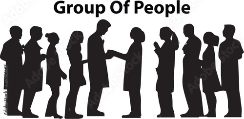 Group of people silhouette vector illustration © Nahid
