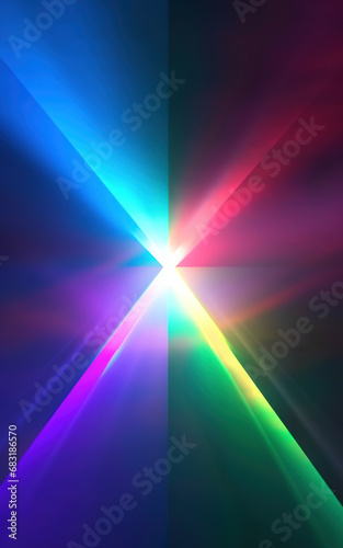 Multicolor rainbow Light effect on black background 