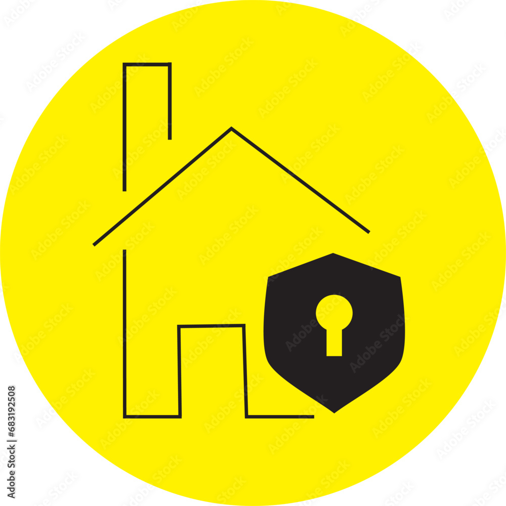 safe home icon in yellow colour safe home icon in yellow colour