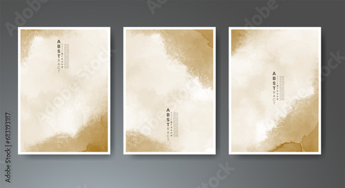 Set of creative hand painted abstract watercolor background. Design for your cover, date, postcard, banner, logo. © REZI