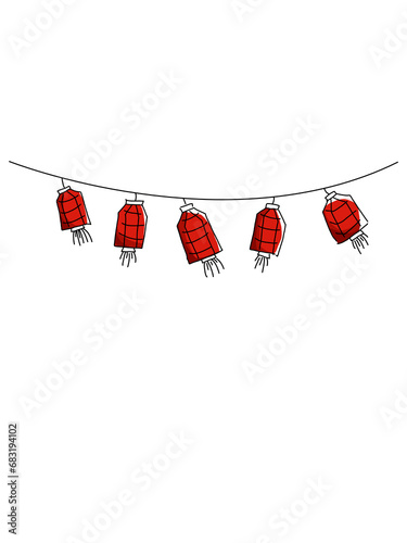 Decorated paper lantern