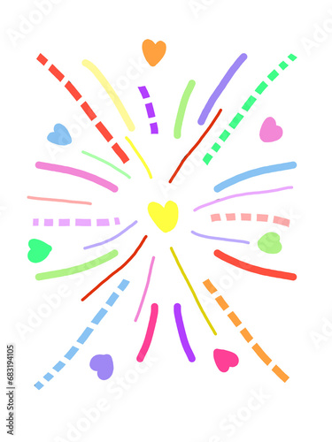 Fireworks of various color