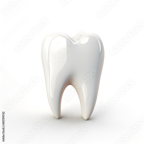 white beautiful tooth on white background