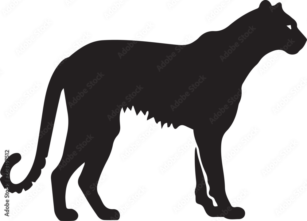 Silhouette of a tiger vector illustration