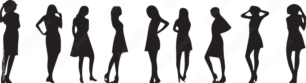 Girl Silhouette vector collection vector illustration
