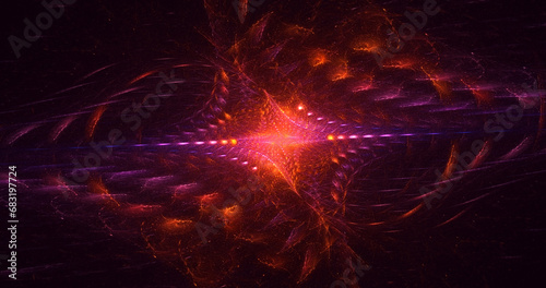 3D manual rendering abstract technology fractal background