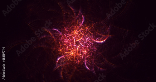 3D manual rendering abstract fractal light background