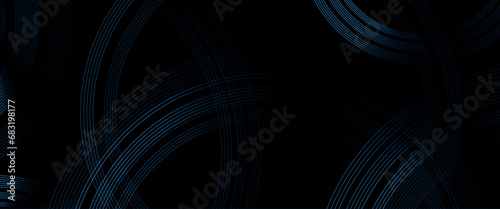 Vector blue and black simple abstract background with lines in a curved style geometric style as the main element.