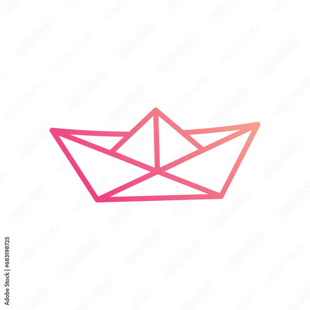 Paper Boat icon isolate white background vector stock illustration. Paper Boat icon isolate white background vector stock illustration.