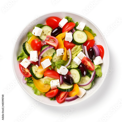 greek salad in a bowl, AI Generative.