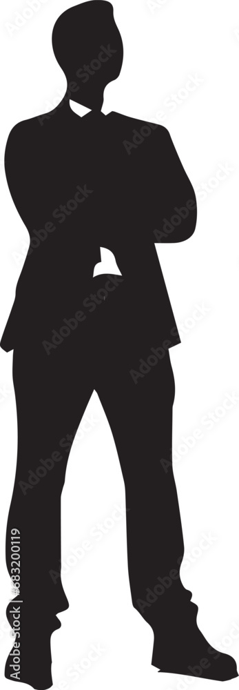 Standing Businessman silhouette vector illustration