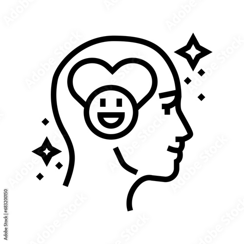 emotional well being mental health line icon vector. emotional well being mental health sign. isolated contour symbol black illustration