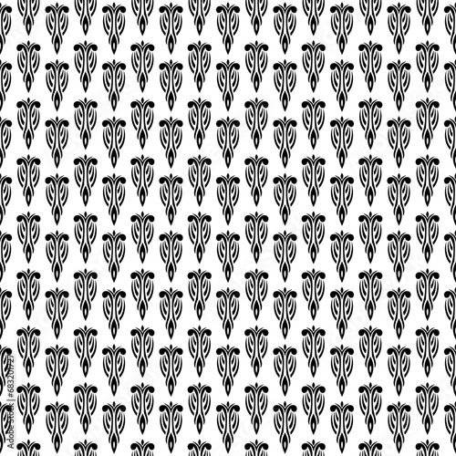black seamless pattern with silhouettes 