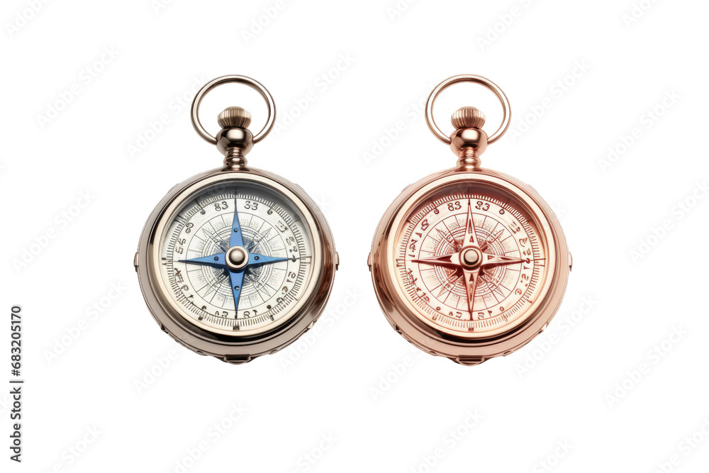 Compact Direction: Pocket Compass Excellence Isolated on Transparent Background
