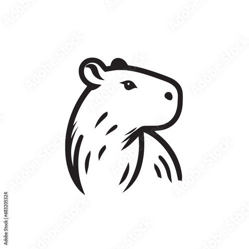Capybara logo for graphic design, capybara designs for prints and commercial publications, vectorized capybara