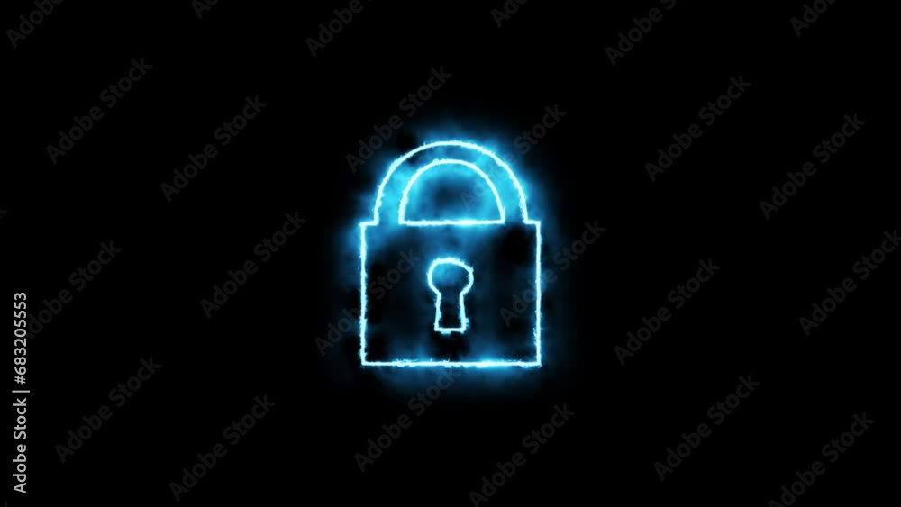 Cybersecurity technology unlock digital energy glowing animation Cybersecurity technology unlock digital energy glowing animation