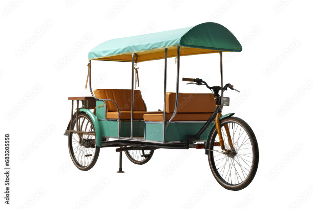 Environmentally Conscious Ride: Pedicab Isolated on Transparent Background