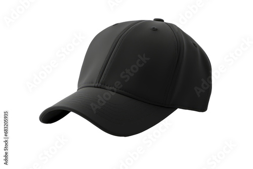 Midnight Vibes: Black Summer Cap Isolated on Transparent Background