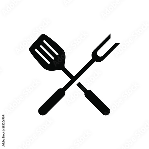 Spatula and tongs icon