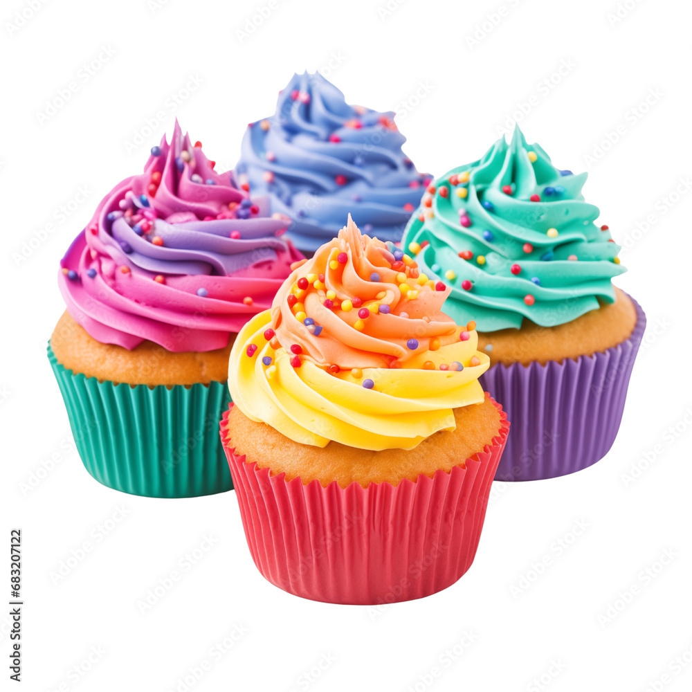 Cupcakes with cream and sprinkles Cupcakes with cream and sprinkles