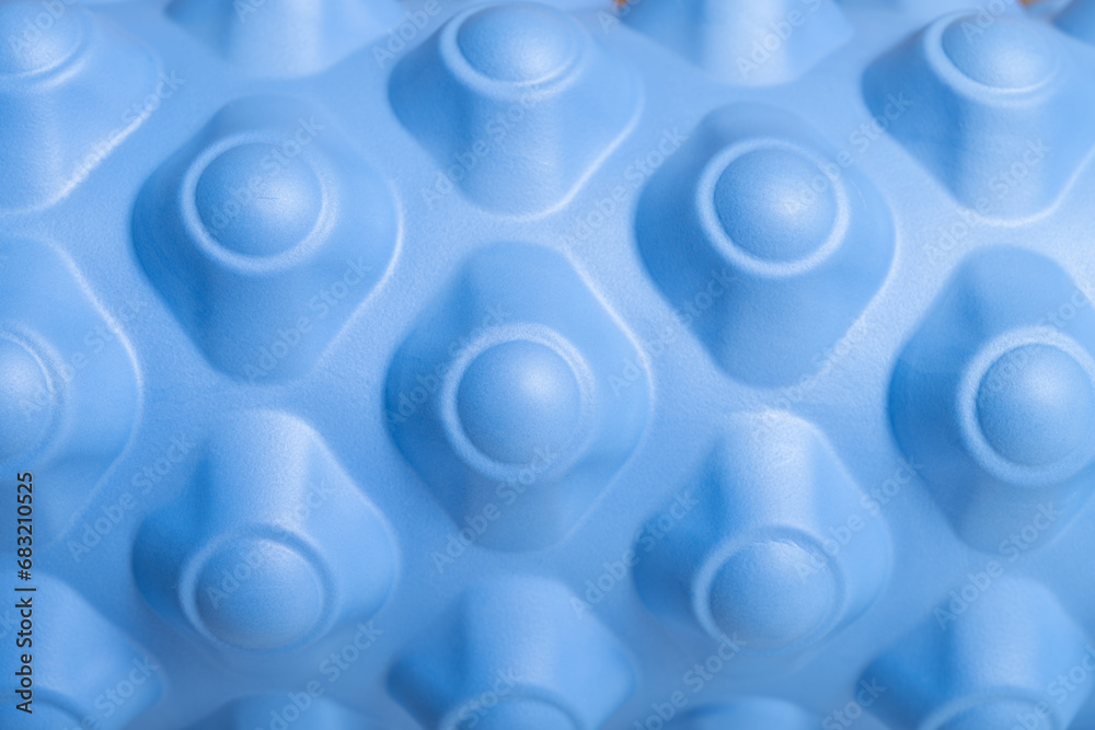 blue foam roller close up as background and texture