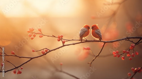 love is in the air with lovely birds photo