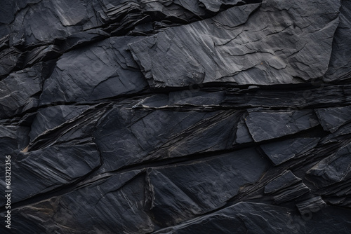 Rough and Smooth Black Rocks Create Abstract Landscape