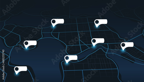 Winding road timeline illustration. City street map navigation, town running routes and gps tracking maps app. Journey route infographics template. Abstract transportation background. Vector