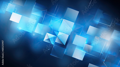 blue geometric patterns background, abstrack backgroun, 3d square background,Bright Blue cube Business Background  photo