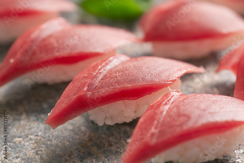 tuna sushi on plate