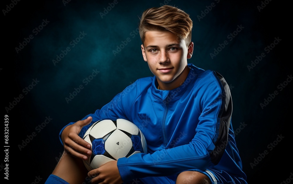 Active Teenage Boy in Soccer Uniform