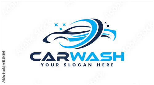car wash logo business flat design isolated