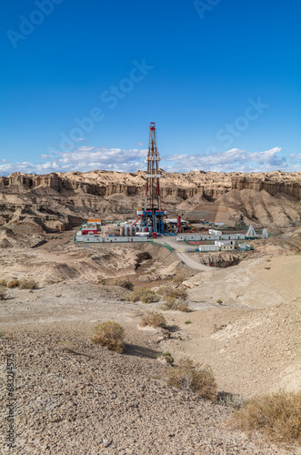 Oil Derricks on the Desert of Xinjiang, China