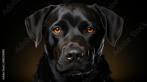 Portrait of a dog on a black background © Mike