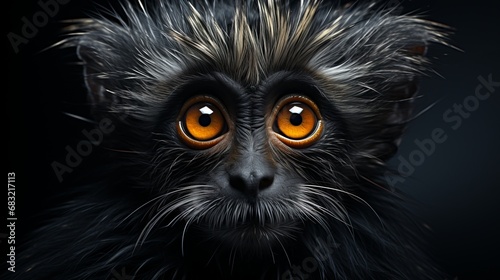 Portrait of a monkey on a black background © Mike
