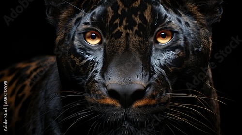Black panther on a black background © Mike