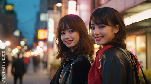 街にいる2人組の女性