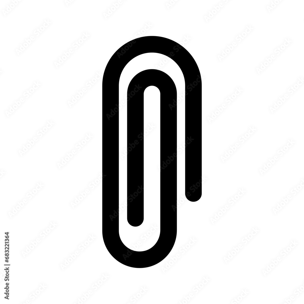 Paper clip icon. Paperclip symbol. Black and white paperclip vector illustration. Can be used as a symbol in web design and mobile app Paper clip icon. Paperclip symbol. Black and white paperclip vector illustration. Can be used as a symbol in web design and mobile app