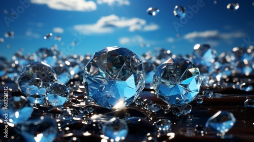Gemstones, close-up diamonds photo