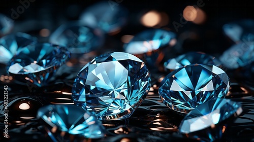 Gemstones, close-up diamonds