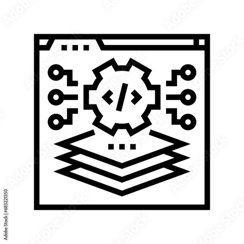 full stack development software line icon vector. full stack development software sign. isolated contour symbol black illustration